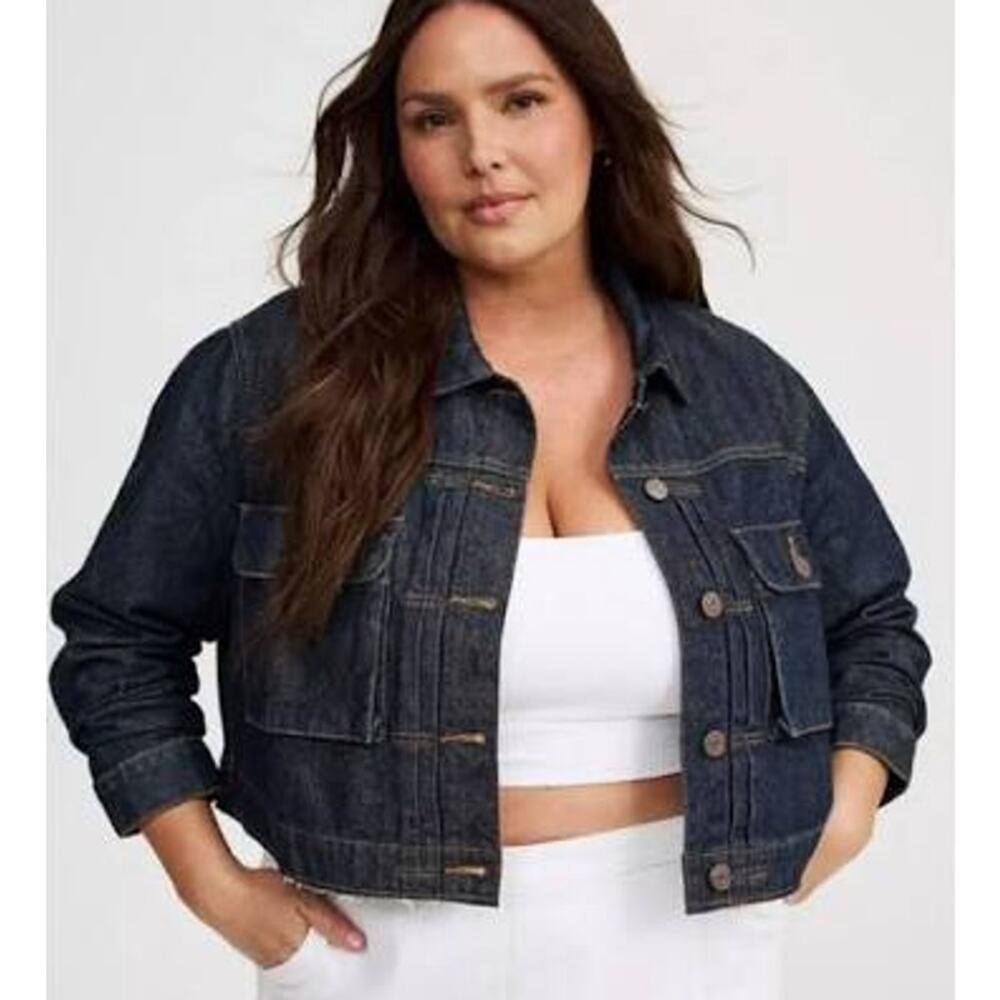 Torrid Denim Trucker Jacket 5X Plus NWT Rigid Vintage Jean
